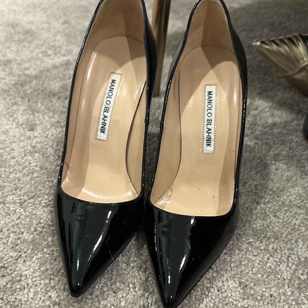 Manolo Blahnik Black Stiletto Heels